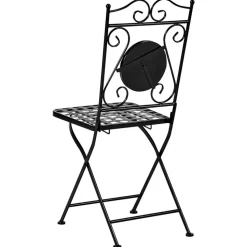 CARPINO - Tuinstoel set van 2 - Zwart - Metaal