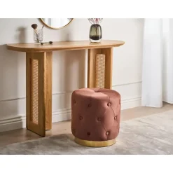 CARROLLTON - Poef - Bruin - 40 cm - Fluweel