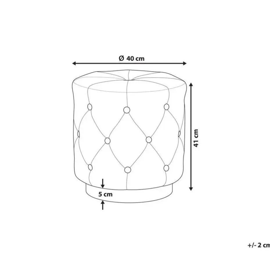 CARROLLTON - Poef - Bruin - 40 cm - Fluweel