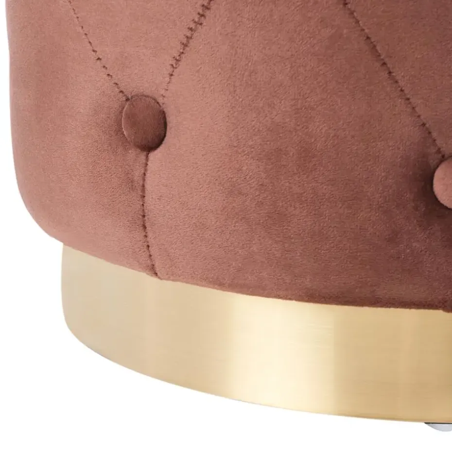 CARROLLTON - Poef - Bruin - 40 cm - Fluweel