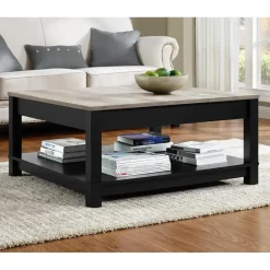 Carver - Salontafel met 1 plank in zwarte houtlook