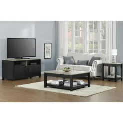 Carver - Salontafel met 1 plank in zwarte houtlook