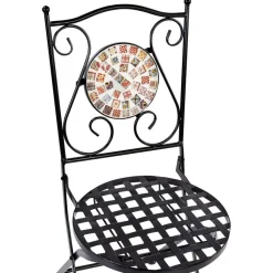 CASARIO - Tuinstoel set van 2 - Zwart - Metaal