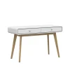Cassie - Bureau met 2 laden in eiken look / wit