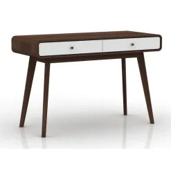 Cassie - Bureau walnoot en wit spaanplaat 2-deurs