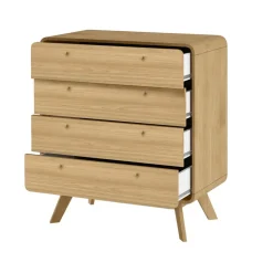 Cassie - Commode met 4 laden in eikenlook