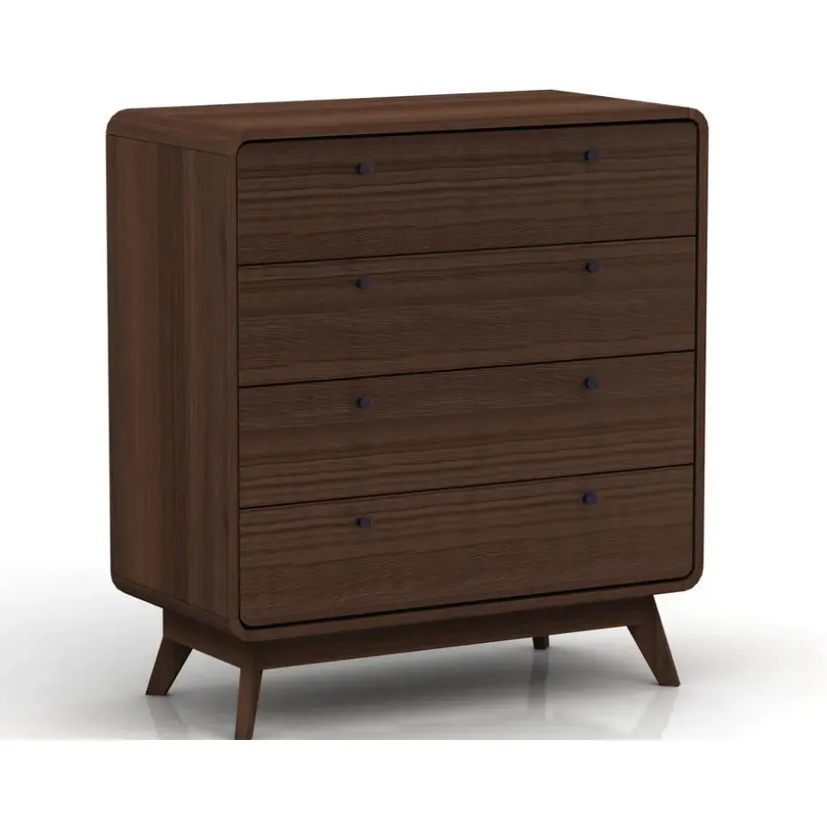 Cassie - Commode met 4 laden in walnoot spaanplaat