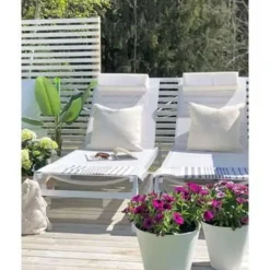 CATANIA - Strandstoel - Wit - Aluminium