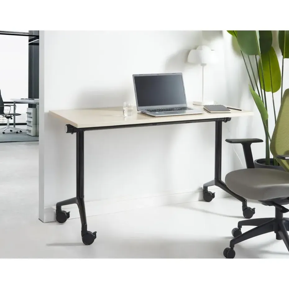 CAVI - Bureau verstelbaar - Lichtbruin/Zwart - 120 x 60 cm - Metaal