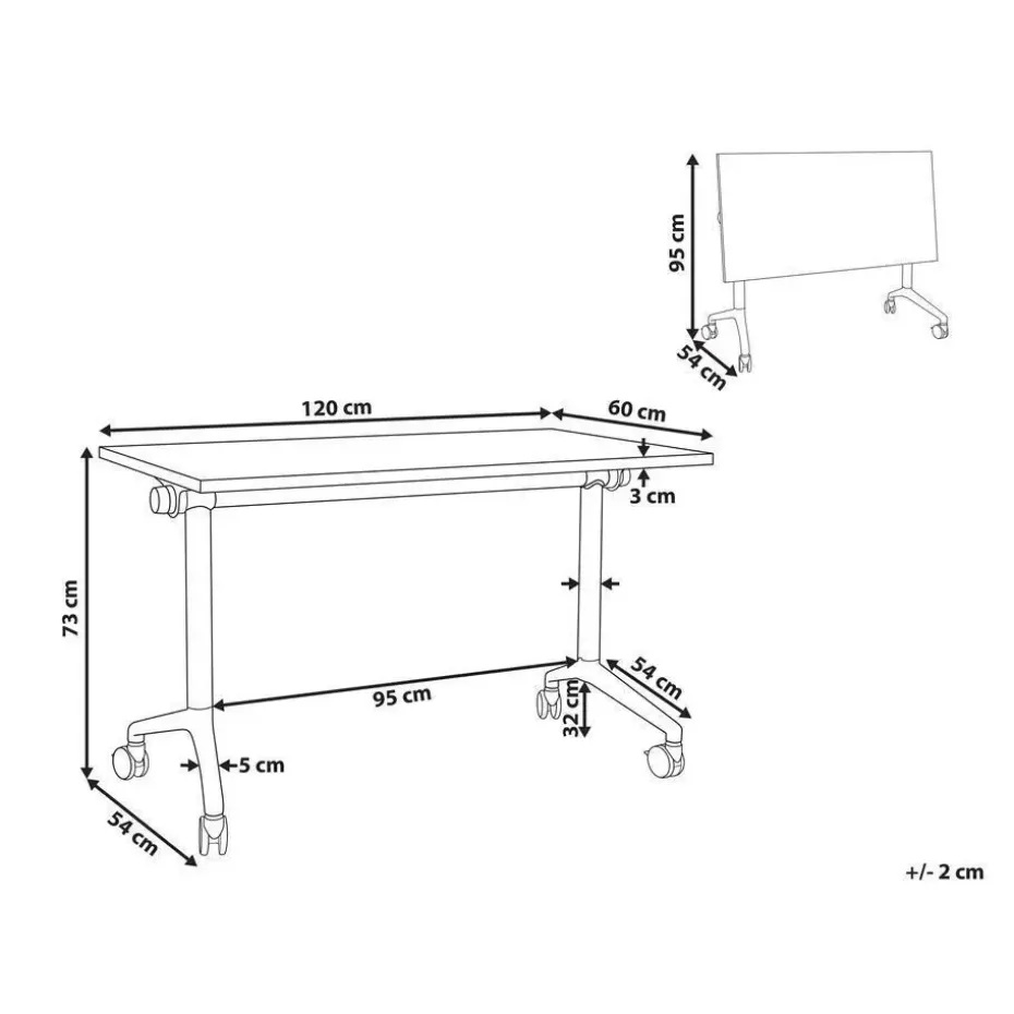 CAVI - Bureau verstelbaar - Lichtbruin/Zwart - 120 x 60 cm - Metaal