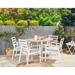 CAVOLI - Tuinset voor 4 - Wit/Beige - Aluminium