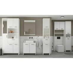 CBA Badkamerkast Coralie - 83,4 x 32,8 x 184,9 cm - Wit