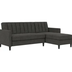 Celine - 3-zits hoekslaapbank in antraciet stof