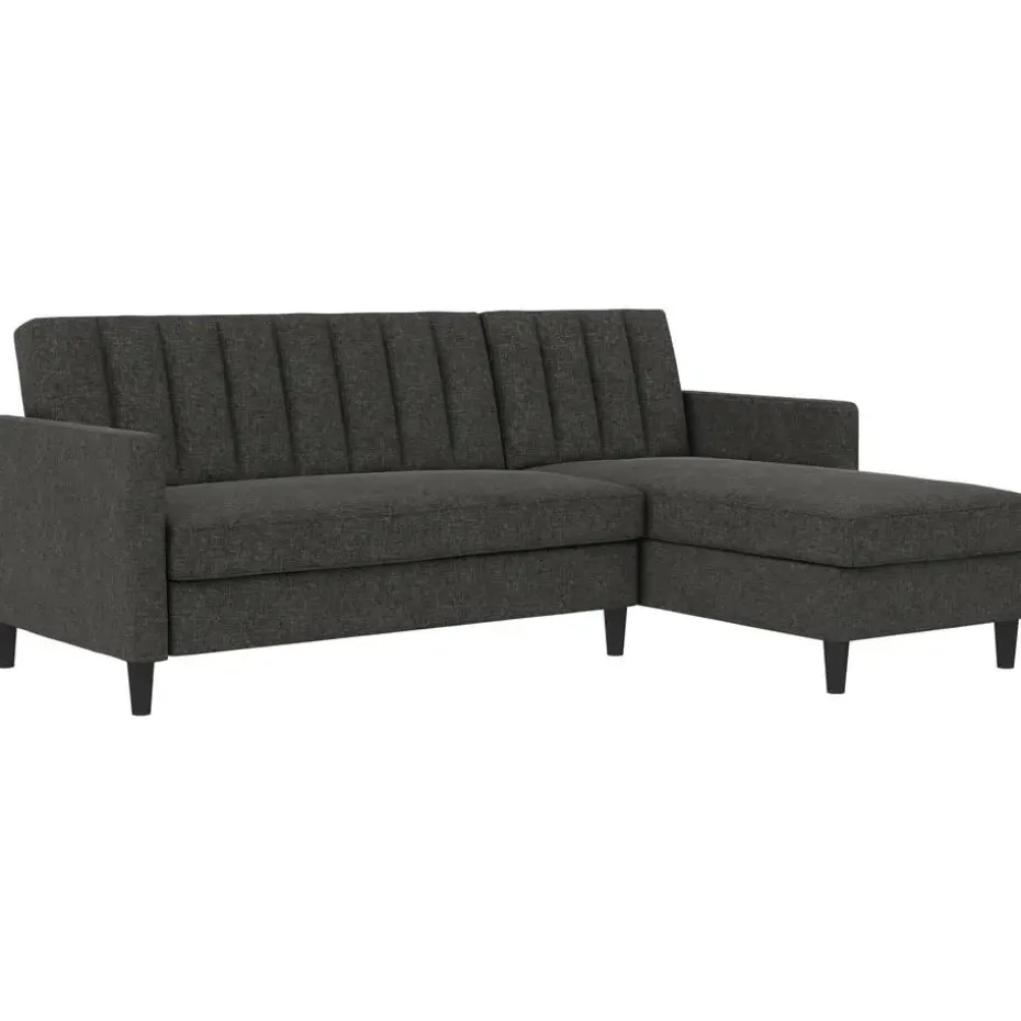 Celine - 3-zits hoekslaapbank in antraciet stof