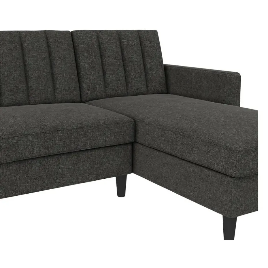 Celine - 3-zits hoekslaapbank in antraciet stof