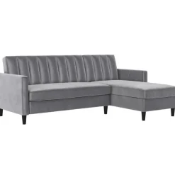 Celine - 3-zits hoekslaapbank in grijs fluweel