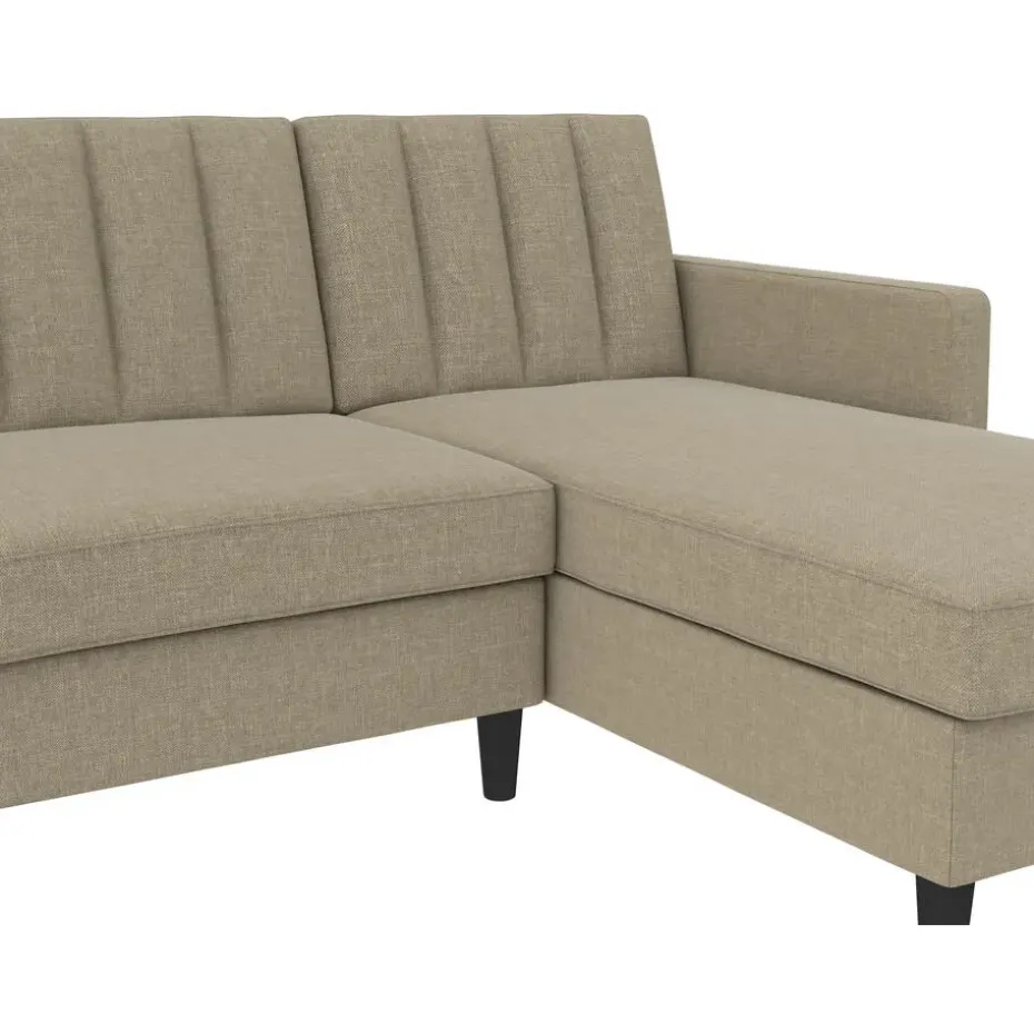 Celine - 3-zits hoekslaapbank in cappuccino stof