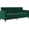 Celine - 3-zits slaapbank in donkergroen fluweel