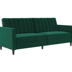 Celine - 3-zits slaapbank in donkergroen fluweel