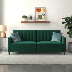 Celine - 3-zits slaapbank in donkergroen fluweel