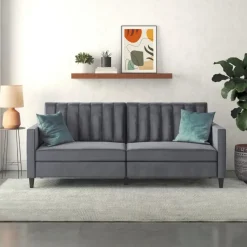 Celine - 3-zits slaapbank in antraciet fluweel