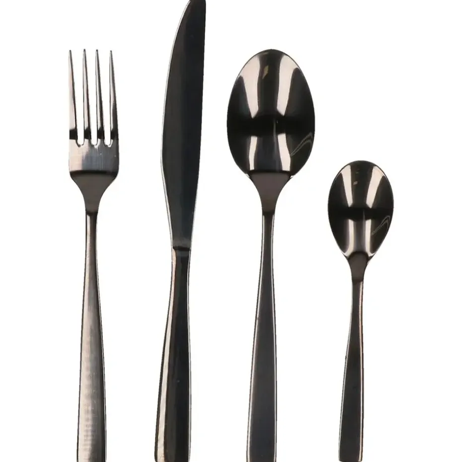 Cepewa Bestekset - 16-delig - RVS - mat zwart - 4 personen