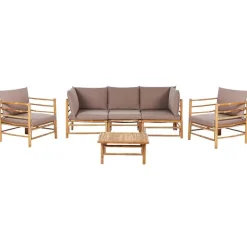 CERRETO - Loungeset 5-zits - Taupe - Bamboe