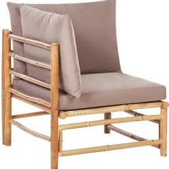 CERRETO - Loungeset 5-zits hoekbank - Taupe - Bamboehout