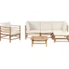 CERRETO - Loungeset 5-zits met fauteuil - Wit - Bamboehout