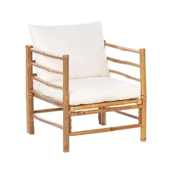 CERRETO - Loungeset 5-zits met fauteuil - Wit - Bamboehout
