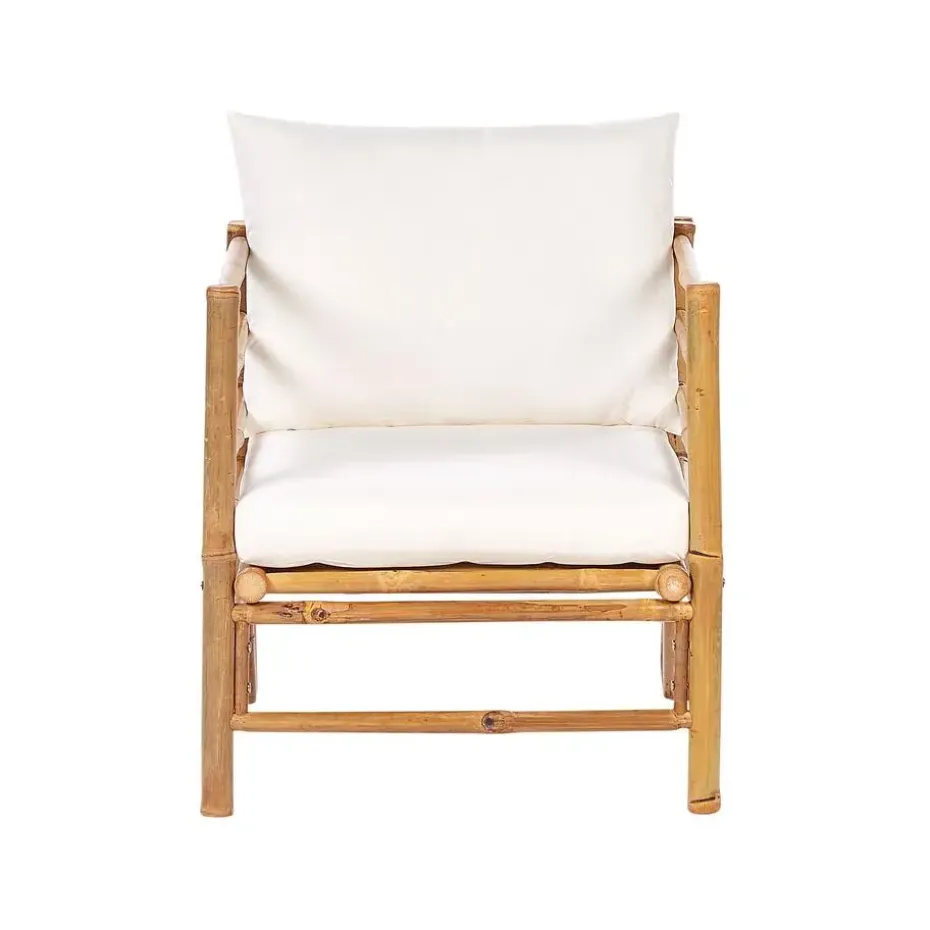 CERRETO - Loungeset 5-zits met fauteuil - Wit - Bamboehout