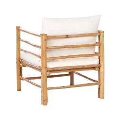 CERRETO - Loungeset 5-zits met fauteuil - Wit - Bamboehout