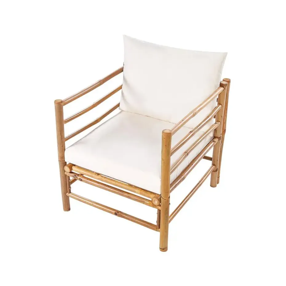 CERRETO - Loungeset 5-zits met fauteuil - Wit - Bamboehout