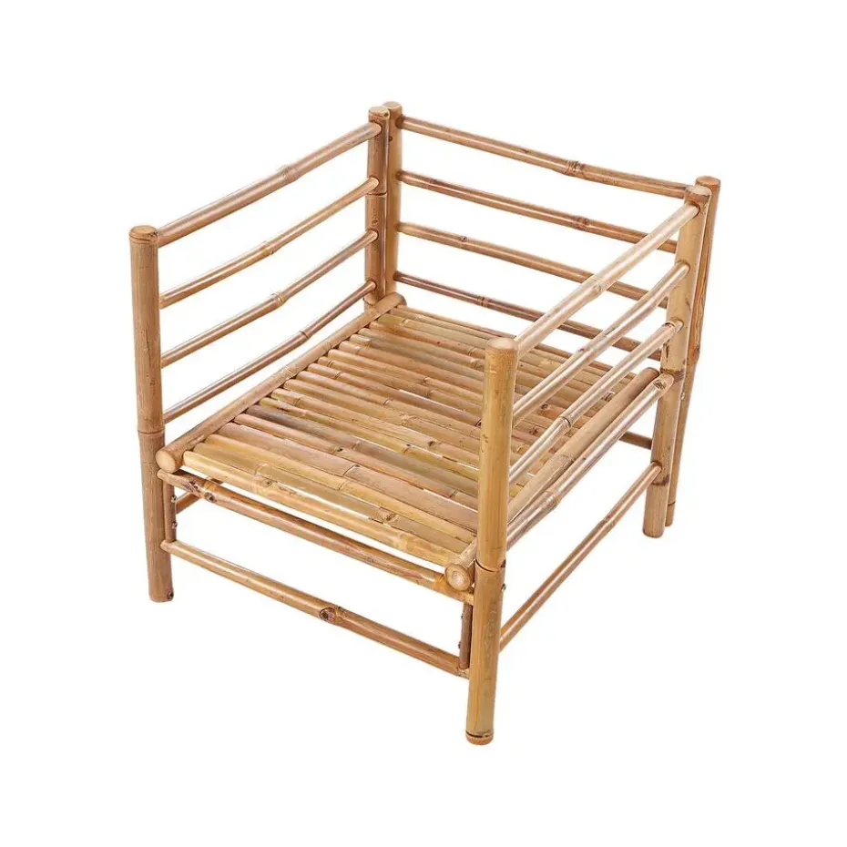 CERRETO - Loungeset 5-zits met fauteuil - Wit - Bamboehout