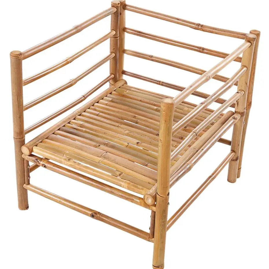 CERRETO - Loungeset 5-zits met fauteuil - Wit - Bamboehout