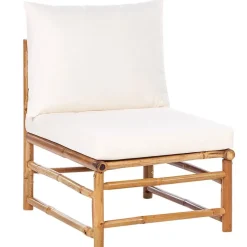 CERRETO - Loungeset 5-zits met fauteuil - Wit - Bamboehout