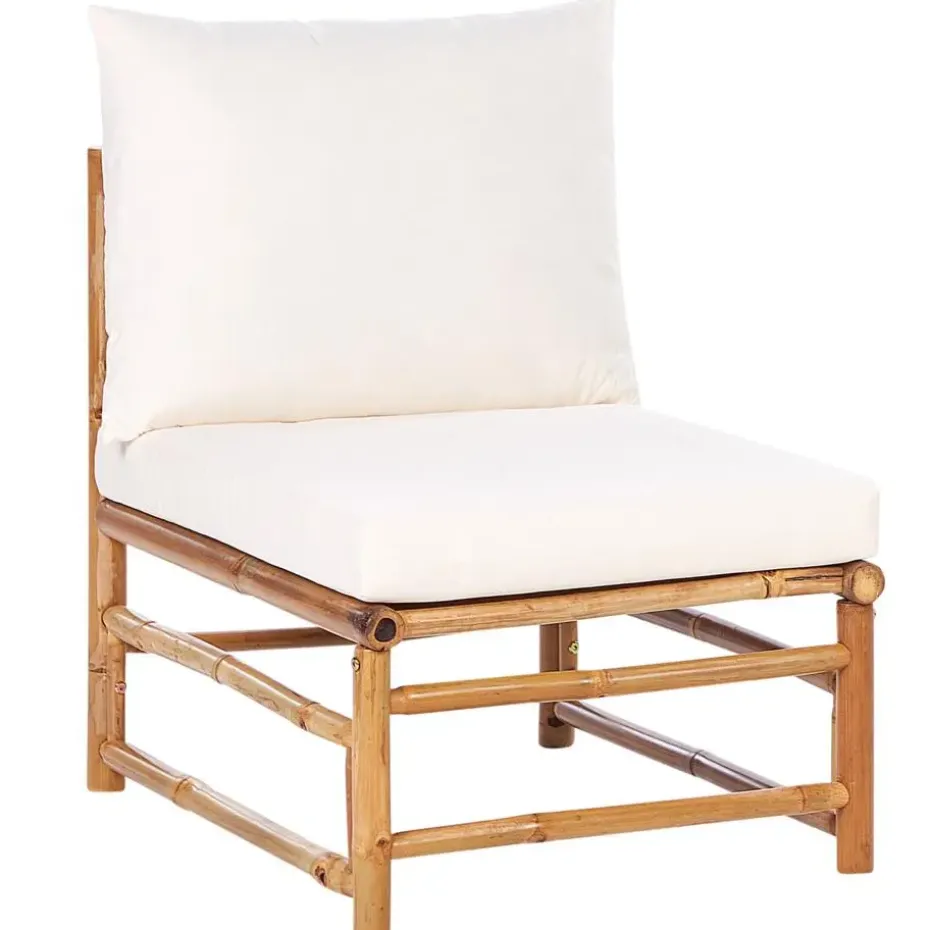 CERRETO - Loungeset 5-zits met fauteuil - Wit - Bamboehout