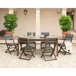 CESANA - Tuintafel - Donkerhout - 100 x 180/240 cm - Acaciahout