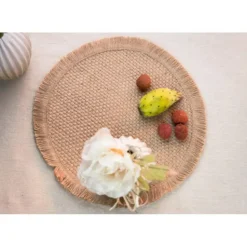 Chaks Placemat - D38 cm - gevlochten - beige - bohemian