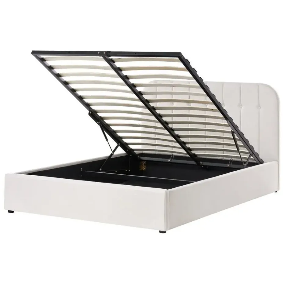 CHALLANS - Bed met opbergruimte - Off-white - 140 x 200 cm - Stof