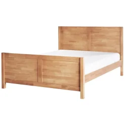 CHAMPAGNAT - Tweepersoonsbed - Lichtbruin - 140 x 200 cm - Rubberhout