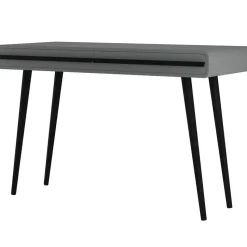 Chantal - Bureau met 2 laden grijs en zwart spaanplaat