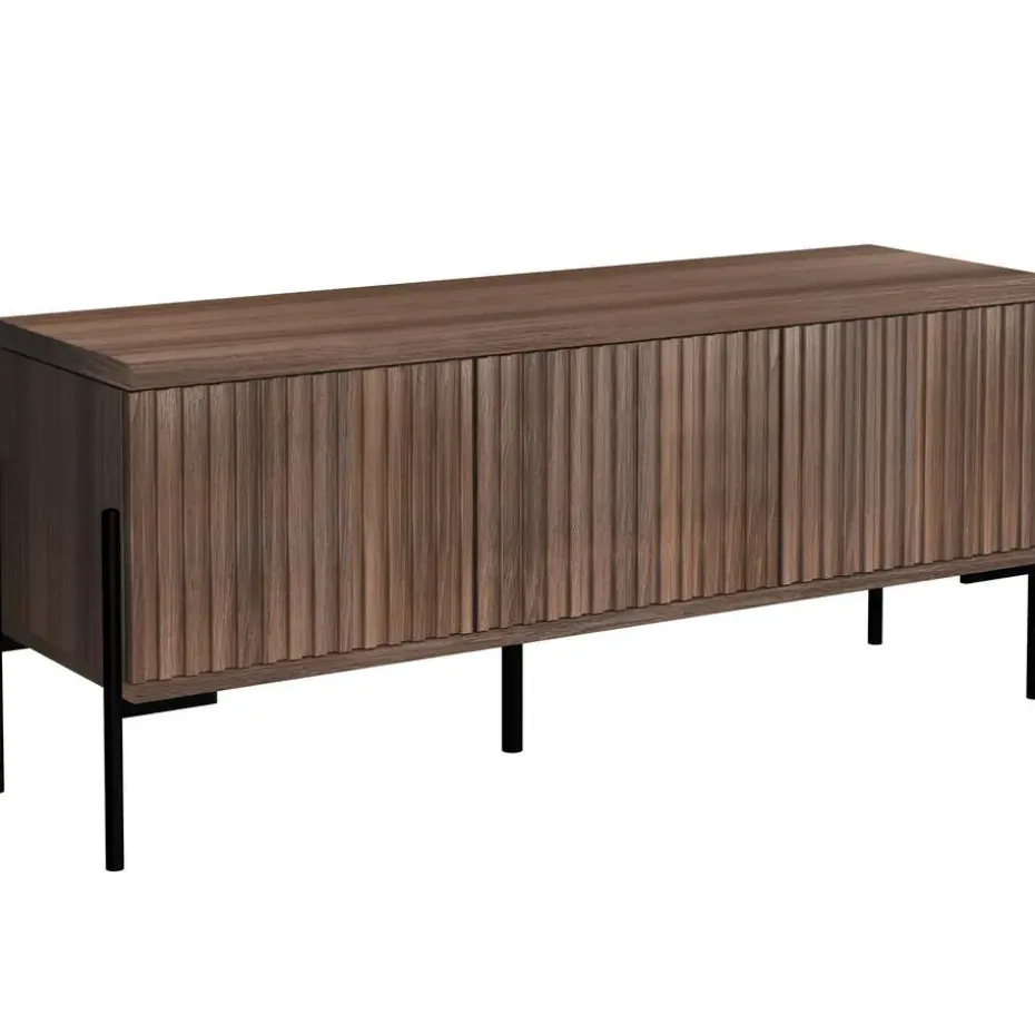 Charlie - Laag dressoir met 3 deuren in walnoot-look