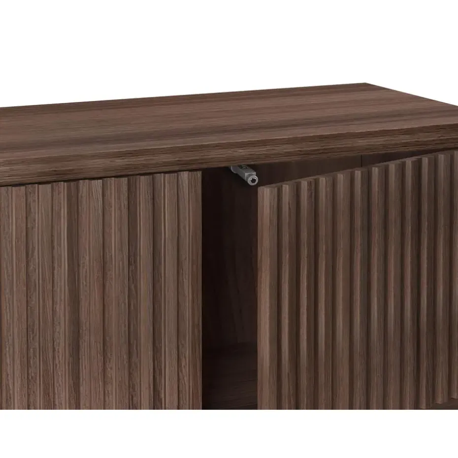 Charlie - Laag dressoir met 3 deuren in walnoot-look