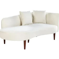 CHAUMONT - Chaise longue - Crème - Rechterzijde - Fluweel