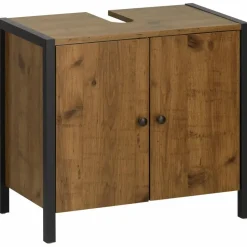 Chris - Badmeubel 61 cm 2-deurs eiken/zwart