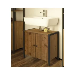 Chris - Badmeubel 61 cm 2-deurs eiken/zwart