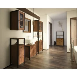 Chris - Badmeubel 61 cm 2-deurs eiken/zwart