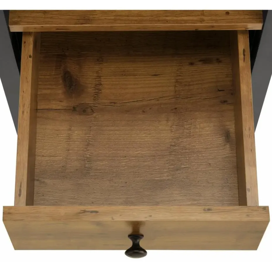 Chris - Kast 1 glazen deur, 1 spaanplaatdeur in eiken/zwart