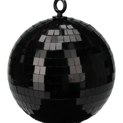 Christmas Decoration kerstbal - disco - 1x - zwart - 18 cm